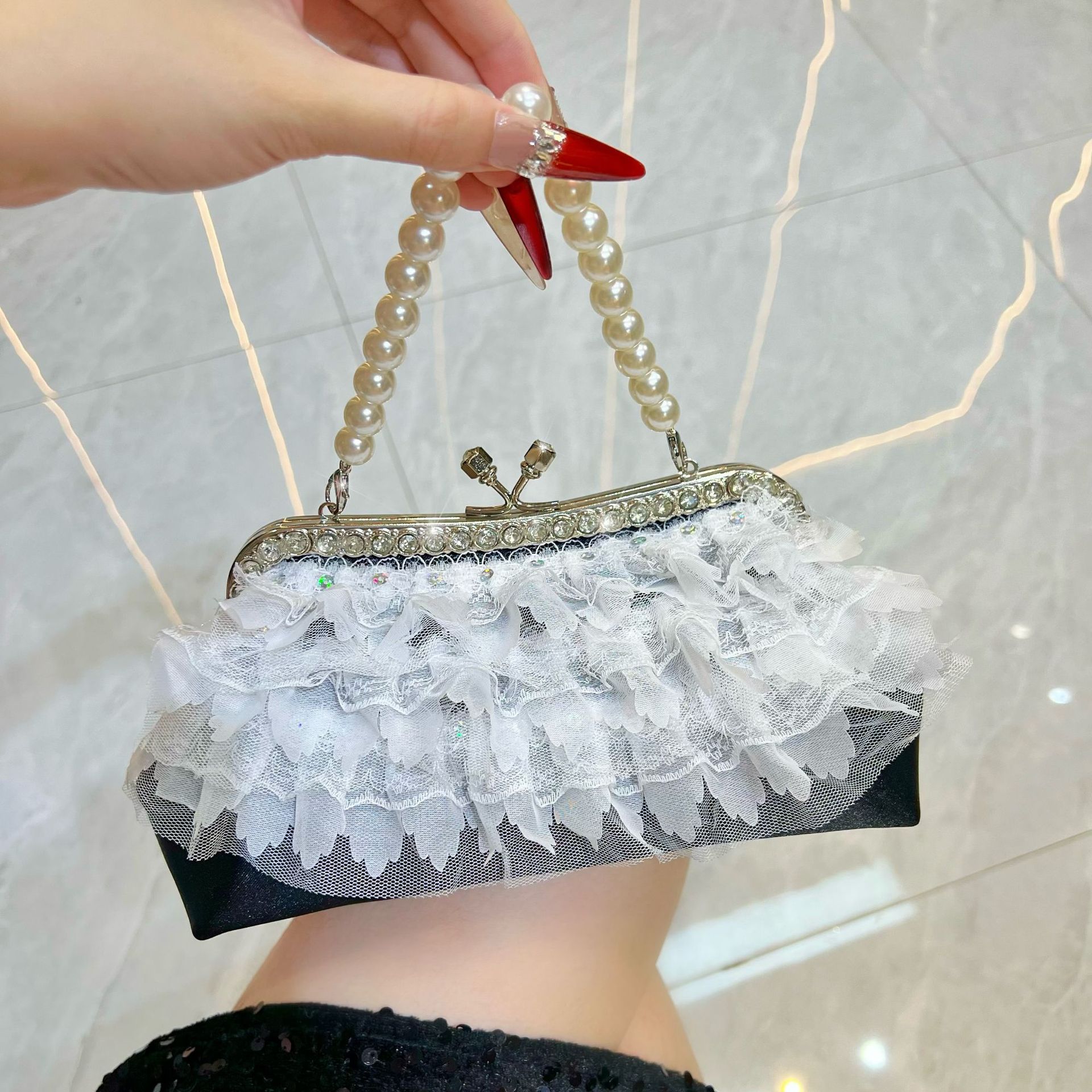 Women'S Evening Bags - Evening Bag Women Pearl Chain Handbags