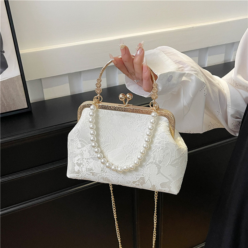 Women'S Evening Bags - Vintage Classic Lace Bag pearl Evening