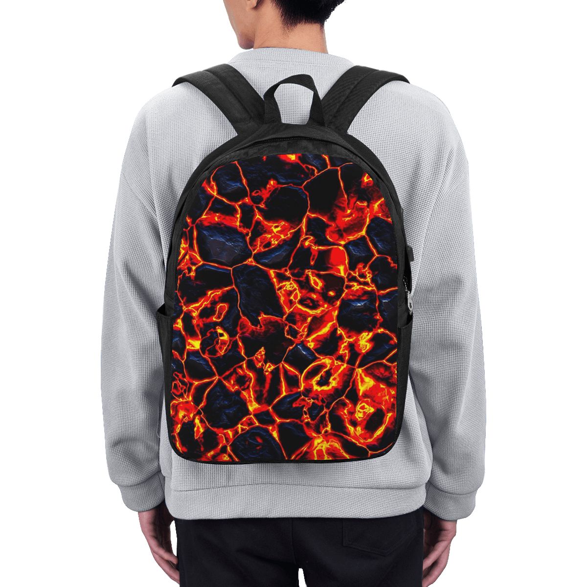 Woman In Bag - Magma Volcano Lava Fire Backpack Travel
