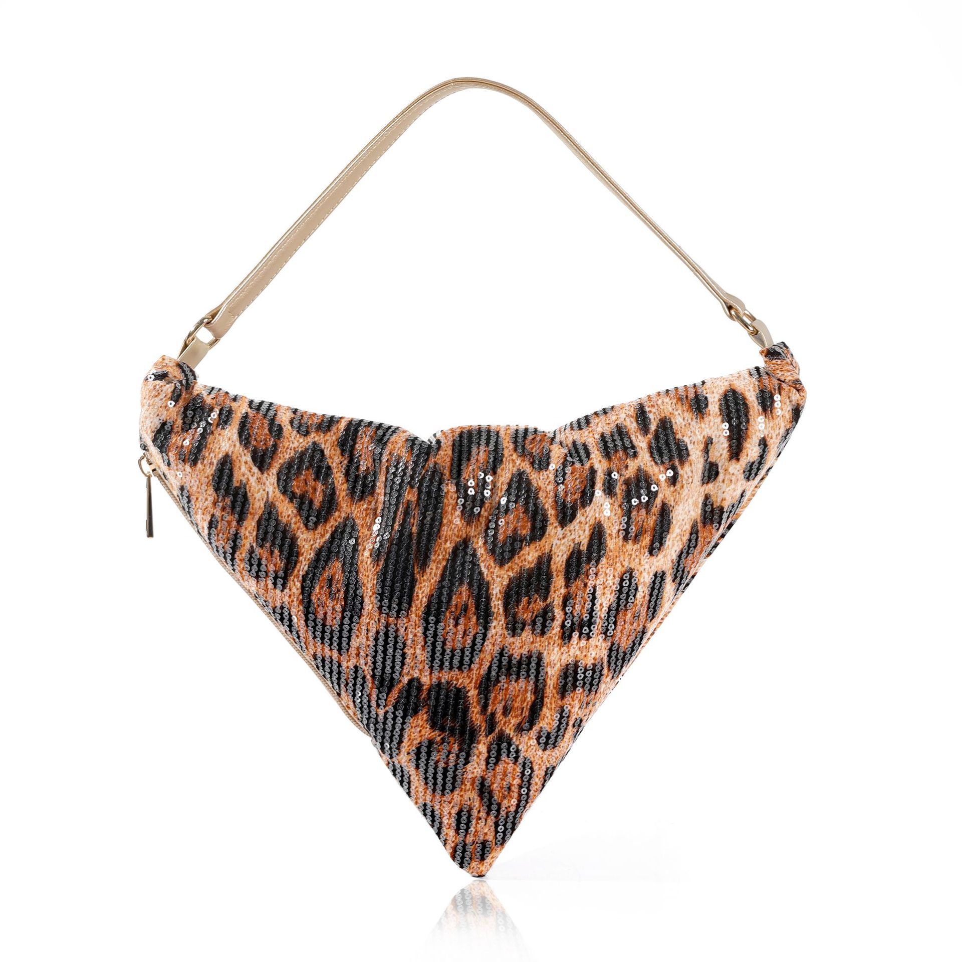 Women Bags In Trend - Leopard print crescent bag shoulder crossbody