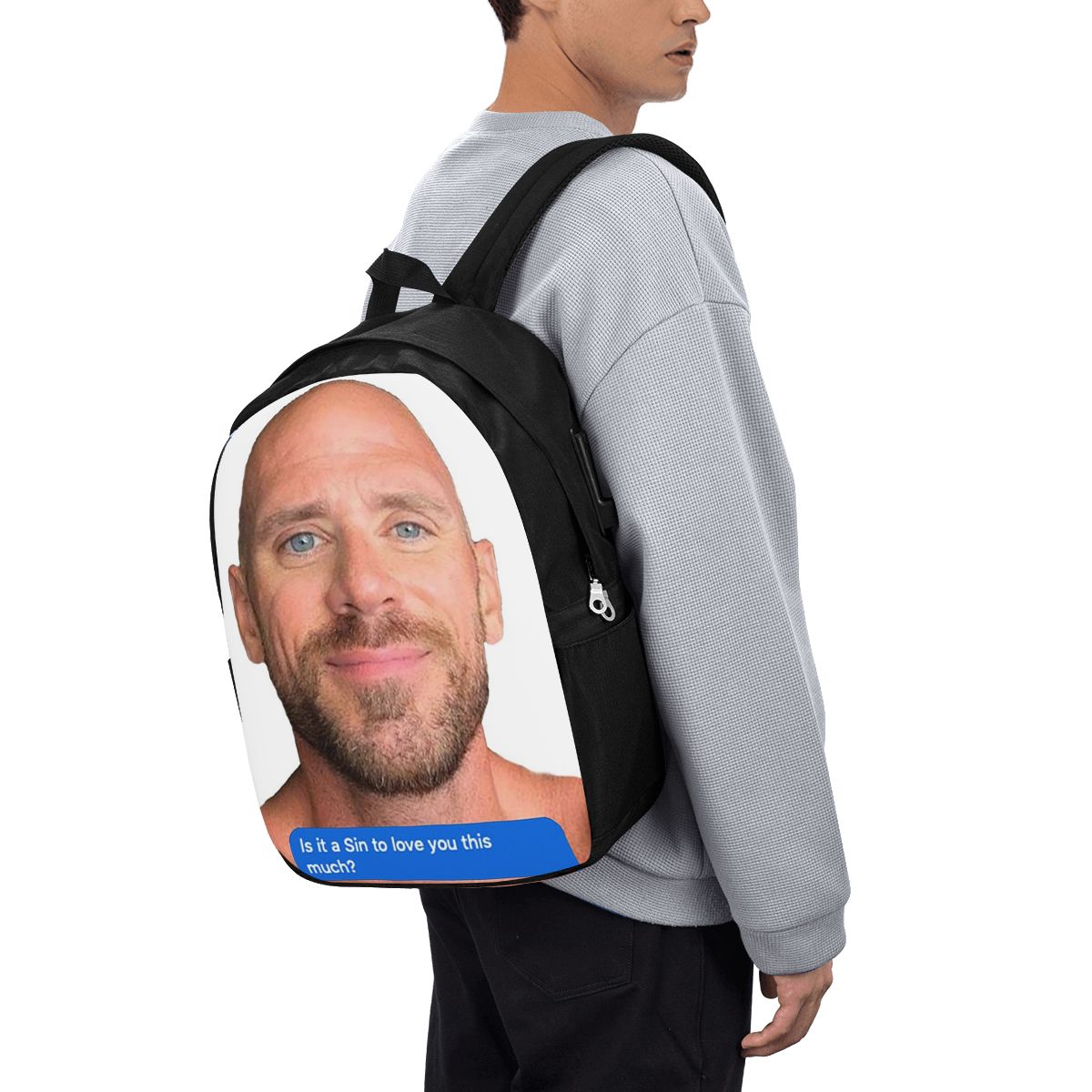 Woman In Bag - Johnny Sins Flirty Text Bubble Backpack