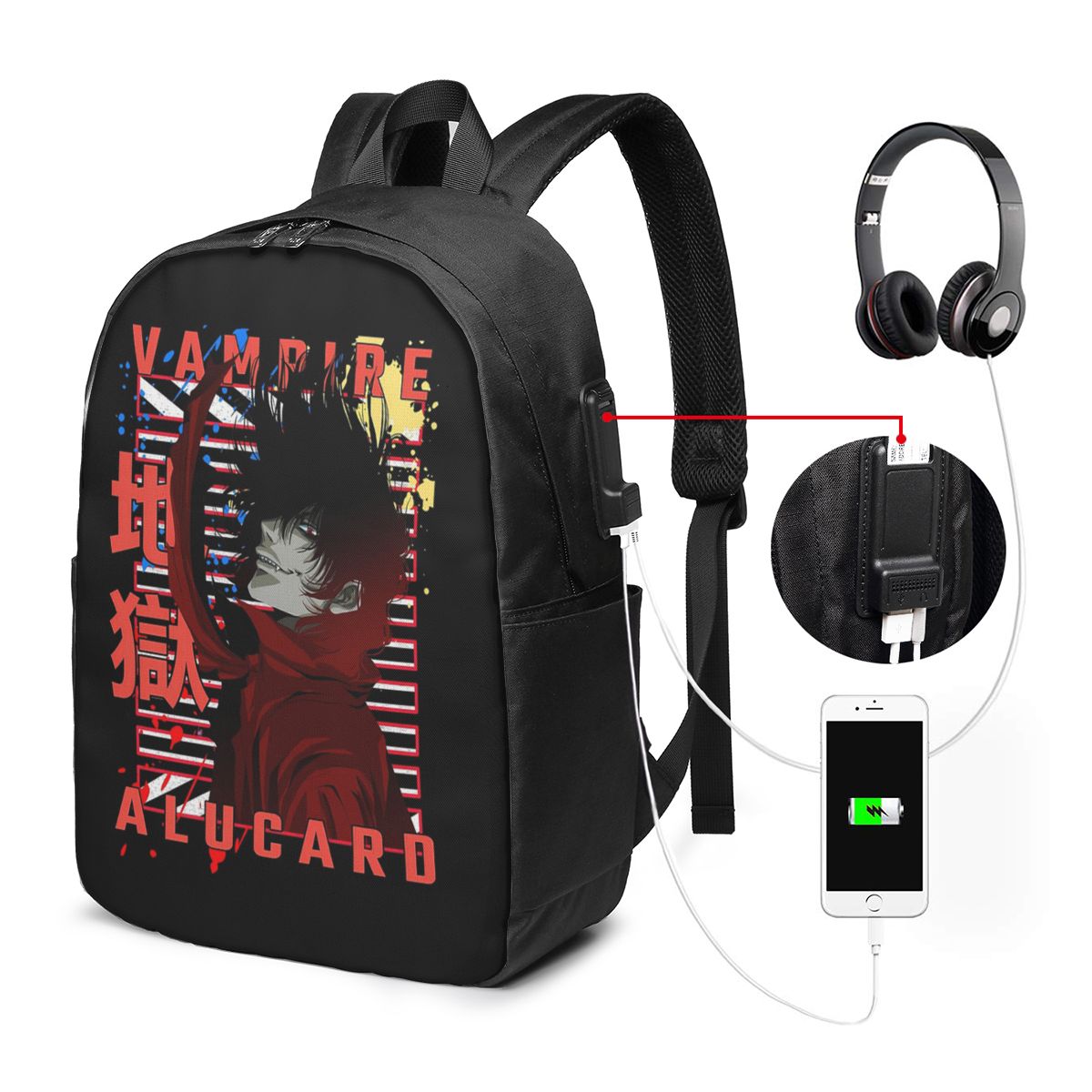 Woman In Bag - Alucard Hellsing Manga Backpack Travel Notebook