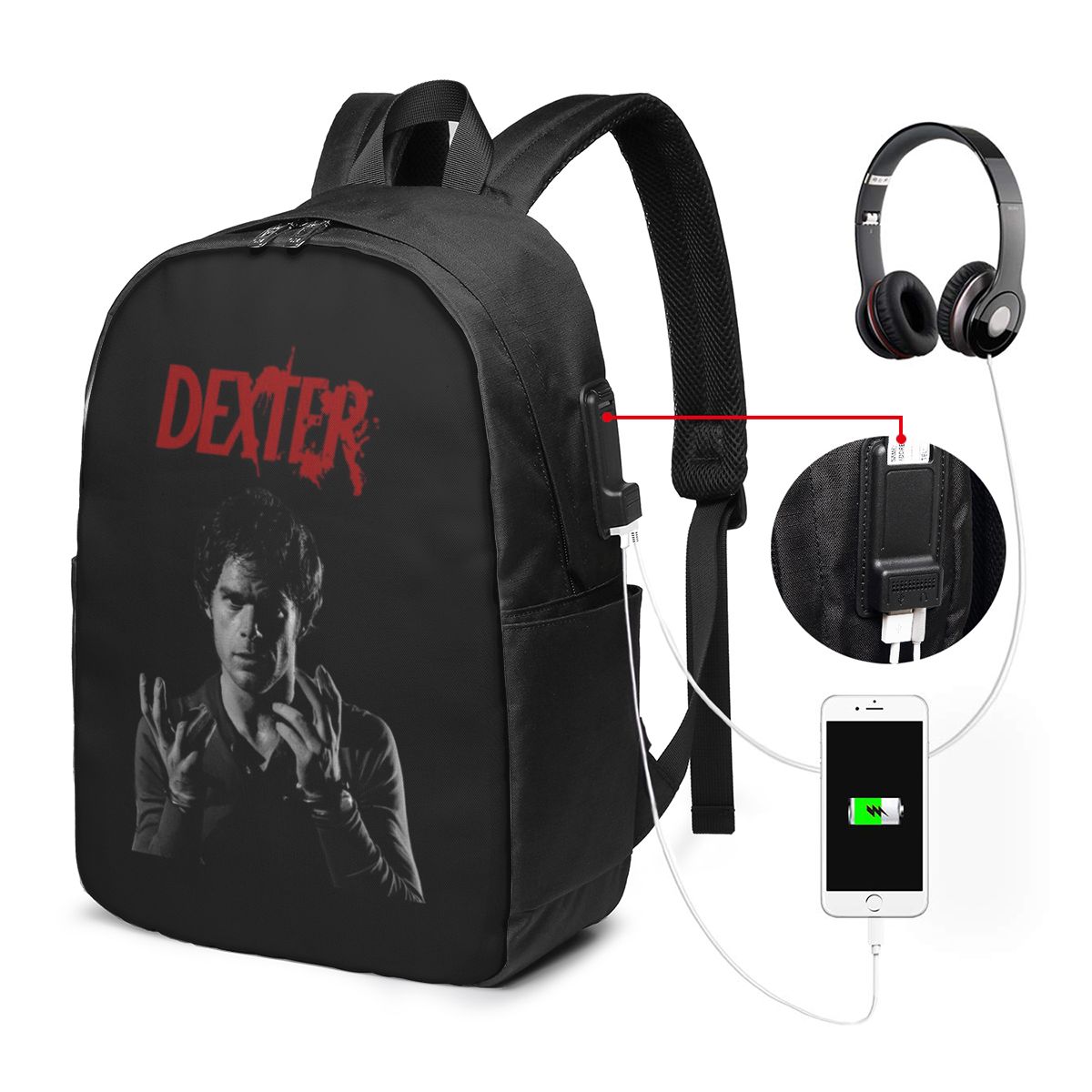 Women Bags College - Movie Dexter Morgan Backpack Travel Notebook