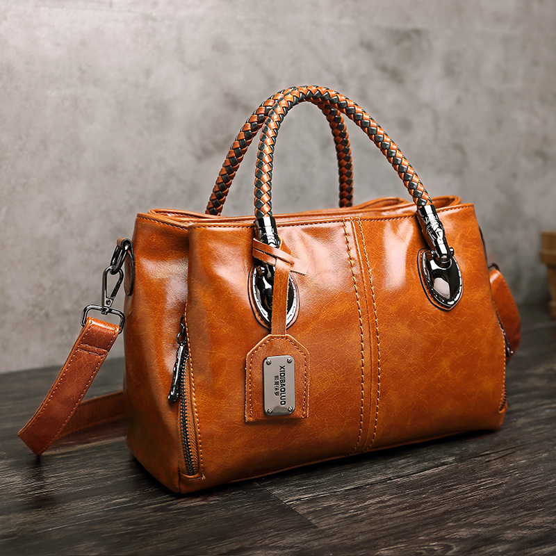 Doctor Bag Leather - Ladies Handbag Retro Shoulder Bag High