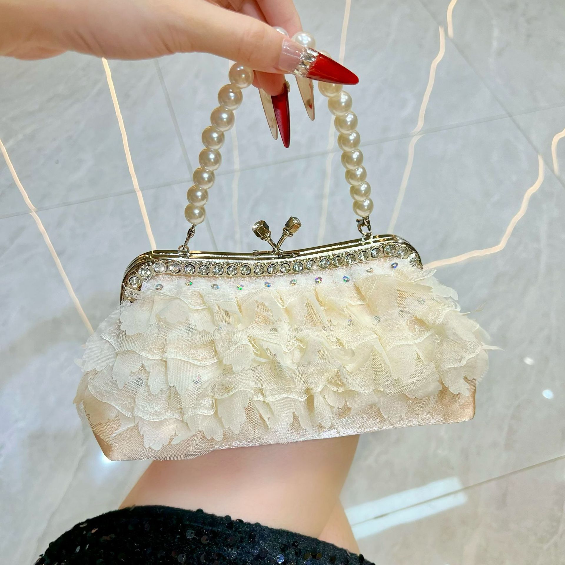Evening Bag Women Pearl Chain  - Women'S Evening Bags 评论和价格