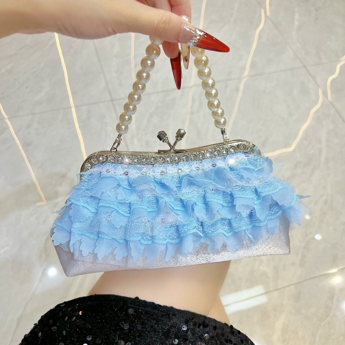 Evening Bag Women Pearl Chain  - Women'S Evening Bags 评论和价格