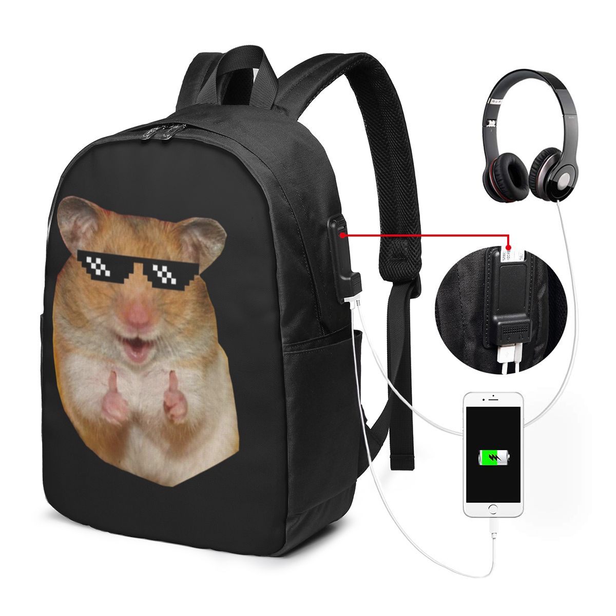 Funny Hamster Backpack Travel  - Woman In Bag 评论和价格