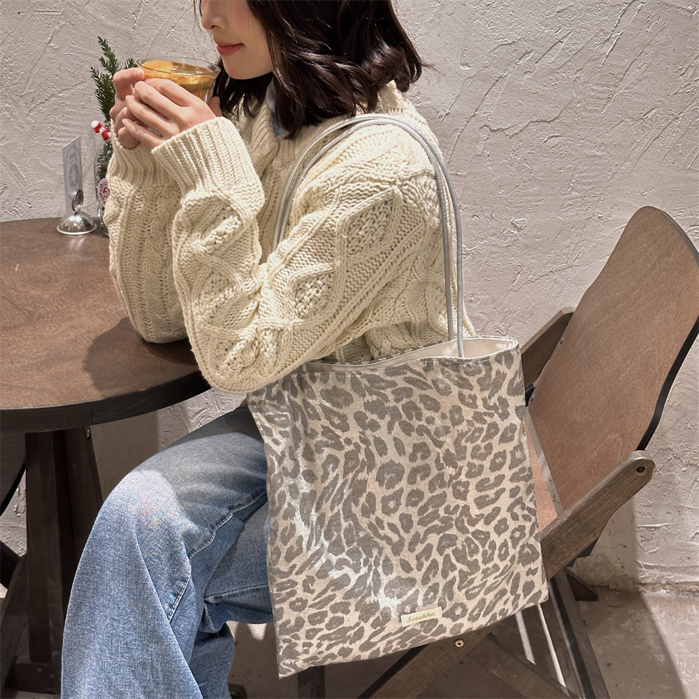 Silver Grey Casual Leopard Pri - Women Bags Grey 评论和价格