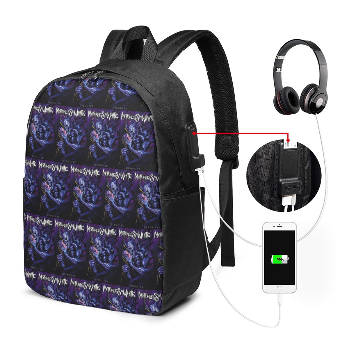 Motionless In White Backpack T - Woman In Bag 评论和价格