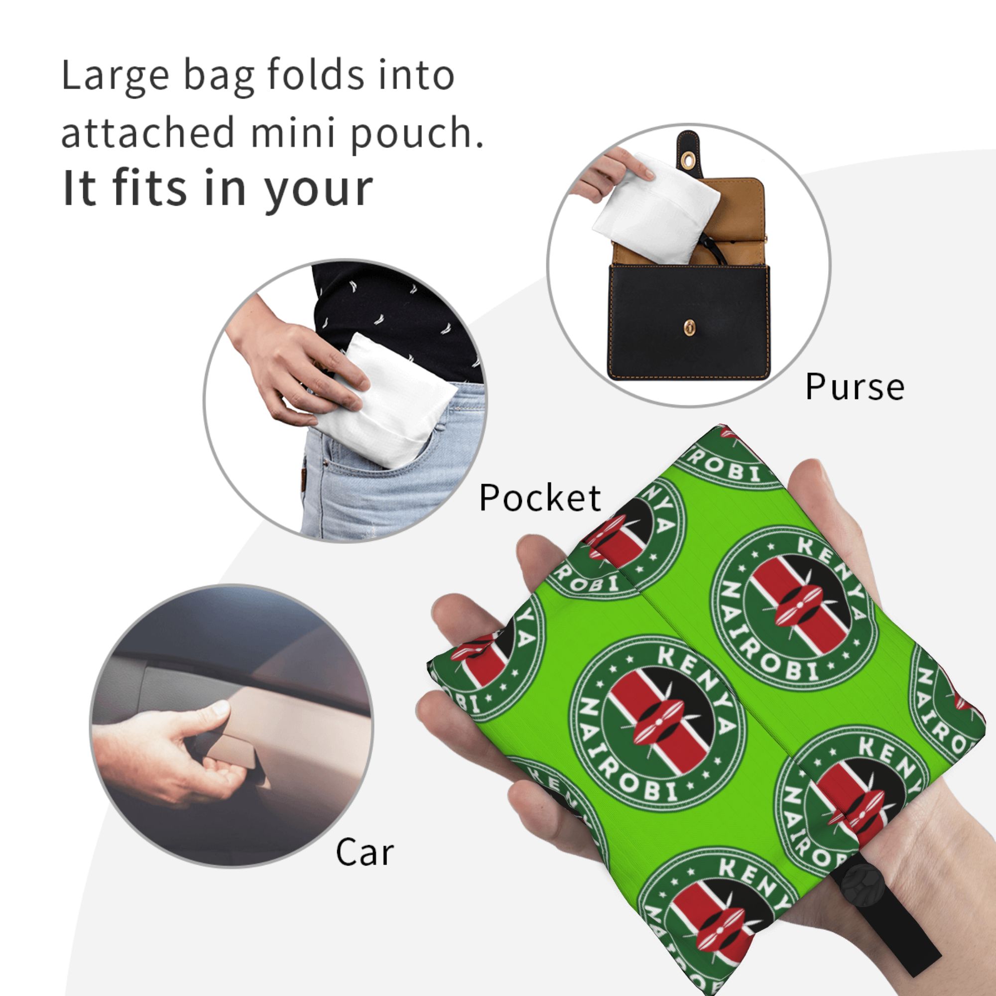 Reusable Kenya Nairobi Flag  S - Women Bags Kenya 评论和价格