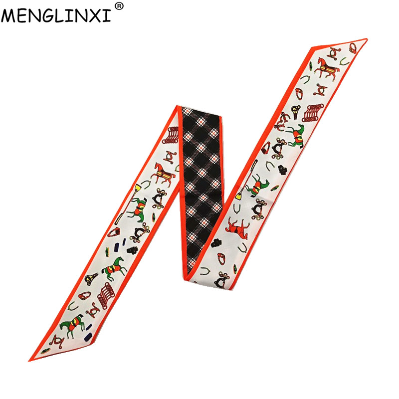 Horse Plaid Skinny Scarf Women - Women Bags Luxury Brands 评论和价格