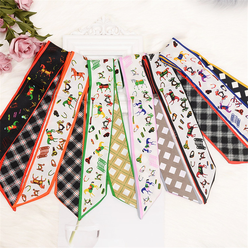 Horse Plaid Skinny Scarf Women - Women Bags Luxury Brands 评论和价格
