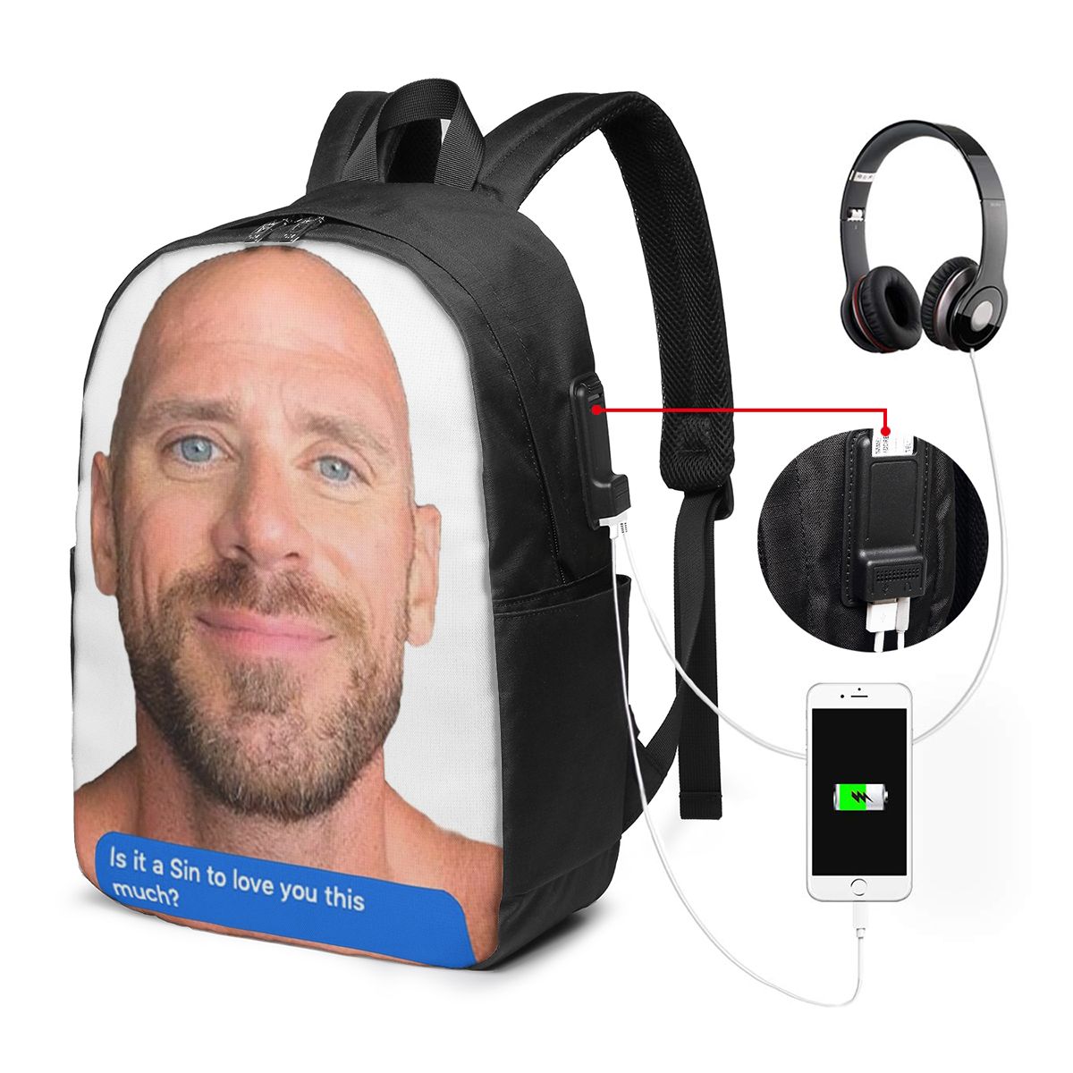 Johnny Sins Flirty Text Bubble - Woman In Bag 评论和价格