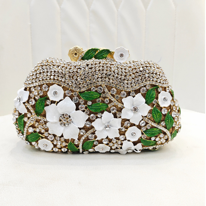 Gold Metal Flower Diamond Even - Women'S Evening Bags 评论和价格