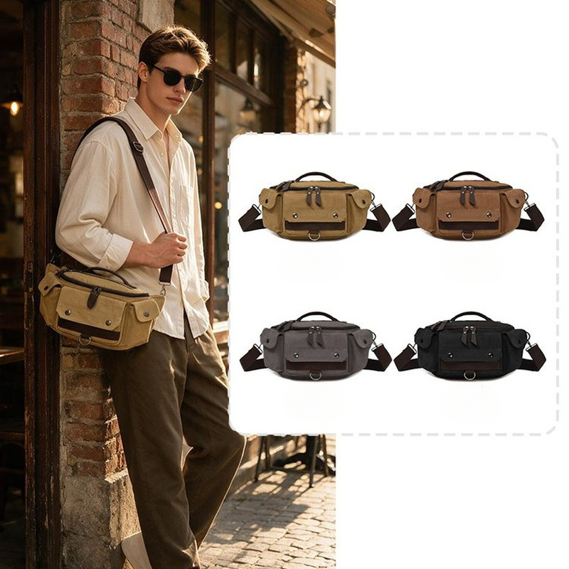 Canvas Crossbody Fanny Pack fo - Women Bags Grey 评论和价格