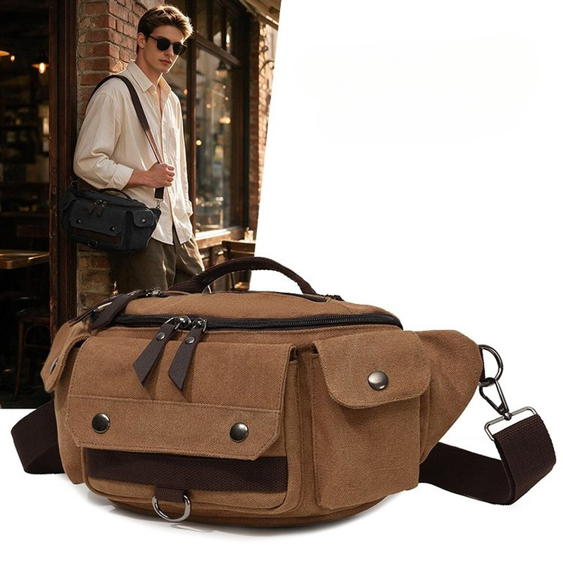 Canvas Crossbody Fanny Pack fo - Women Bags Grey 评论和价格