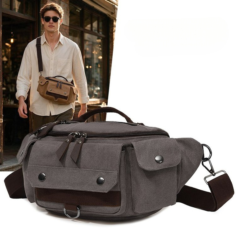 Canvas Crossbody Fanny Pack fo - Women Bags Grey 评论和价格