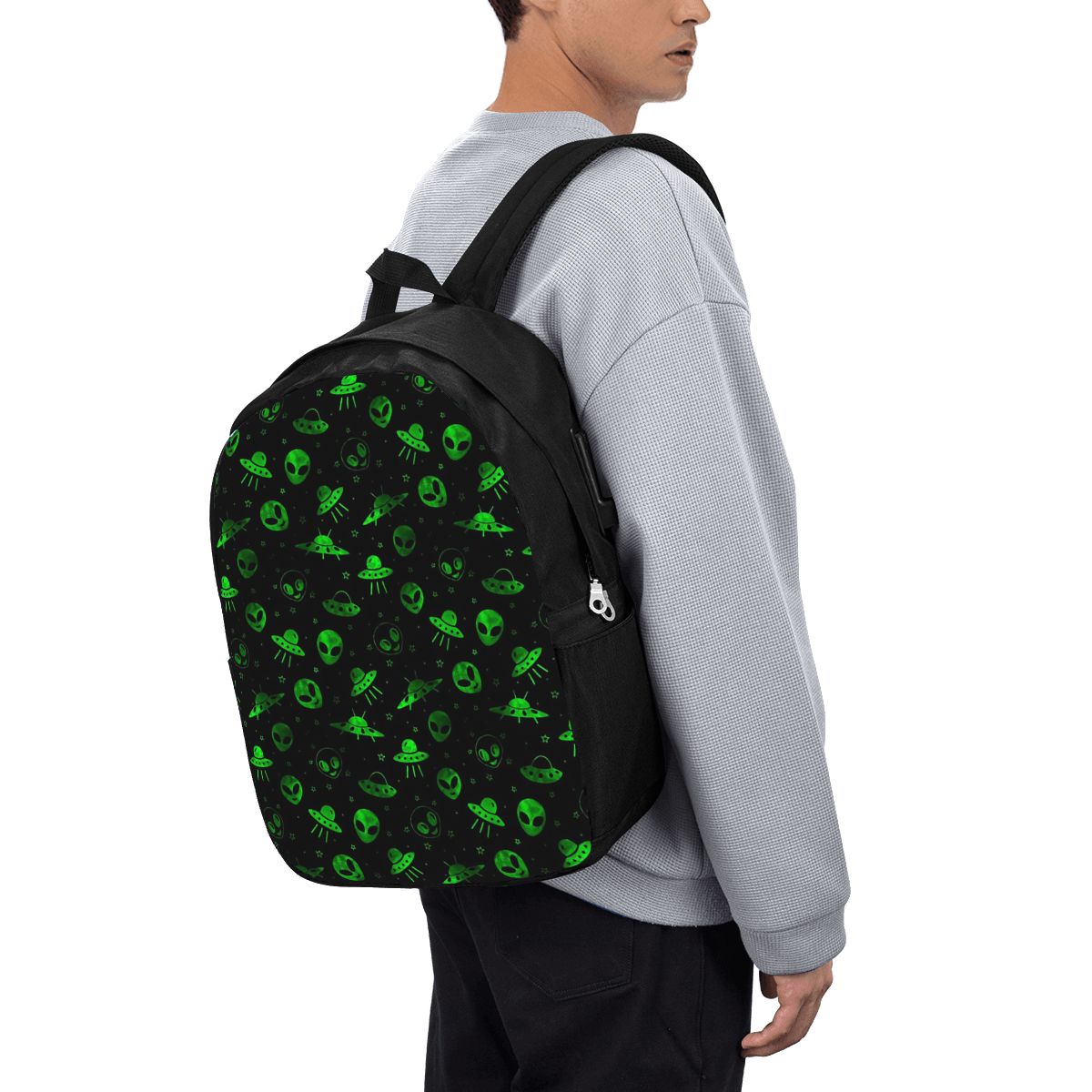 Aliens And UFOs Pattern Backpa - Women Bags College 评论和价格