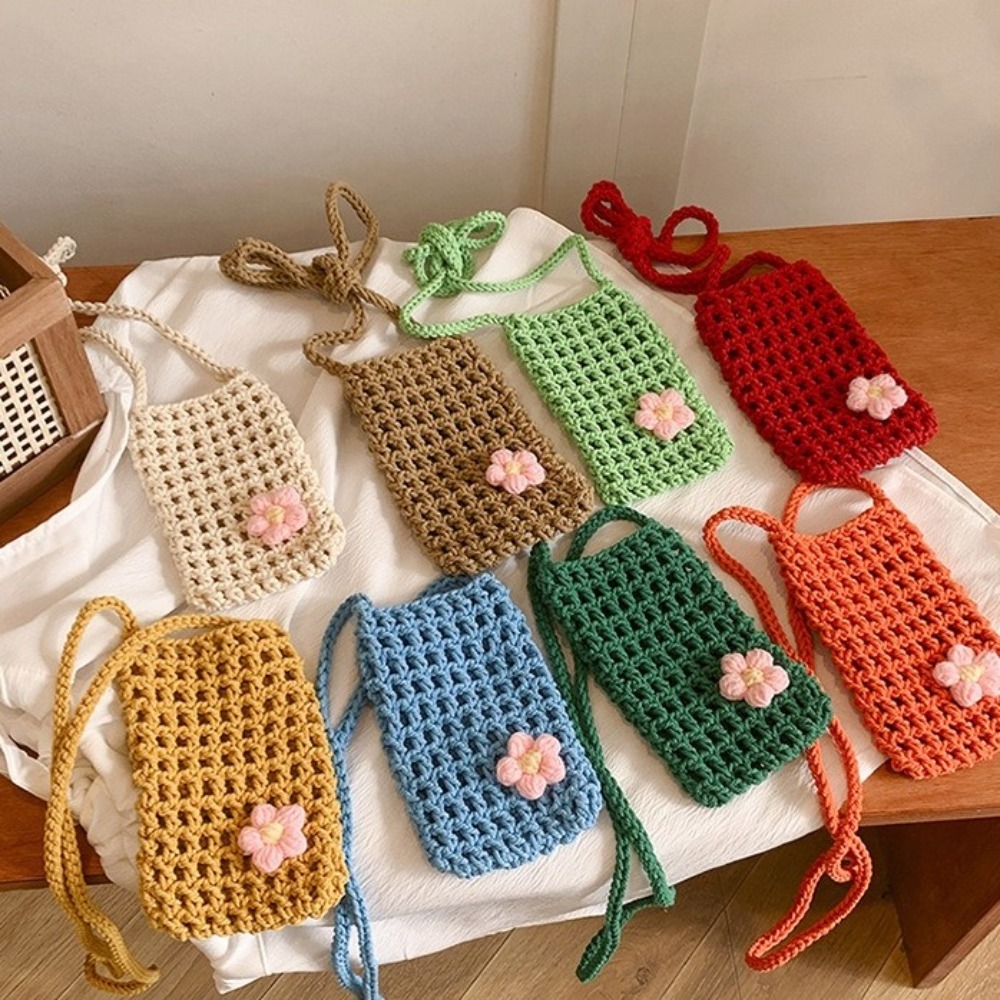 Sweet Flower Weaving Crossbody - Crochet Market Bag 评论和价格