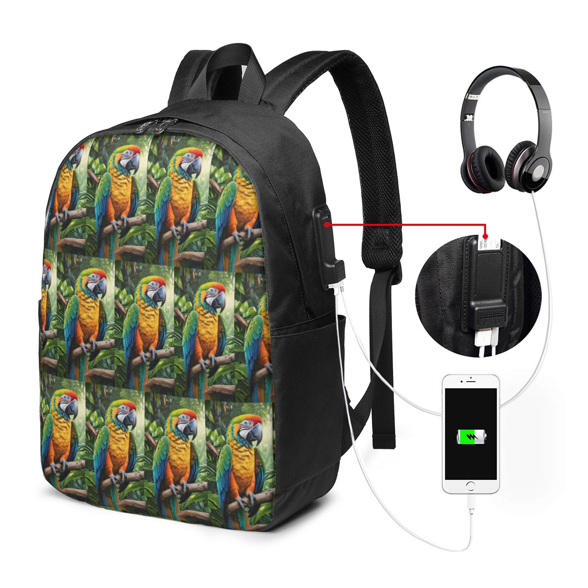 Cute Macaw Parrots Backpack Tr - Woman In Bag 评论和价格