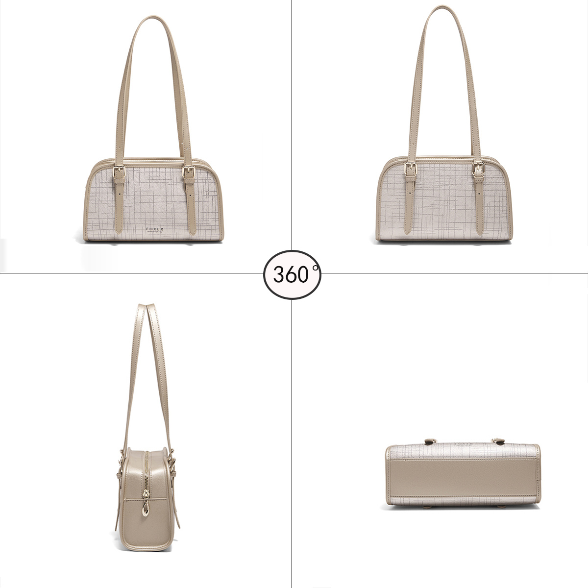 FOXER Women Split Cowhide Leat - Doctor Bag Leather 评论和价格