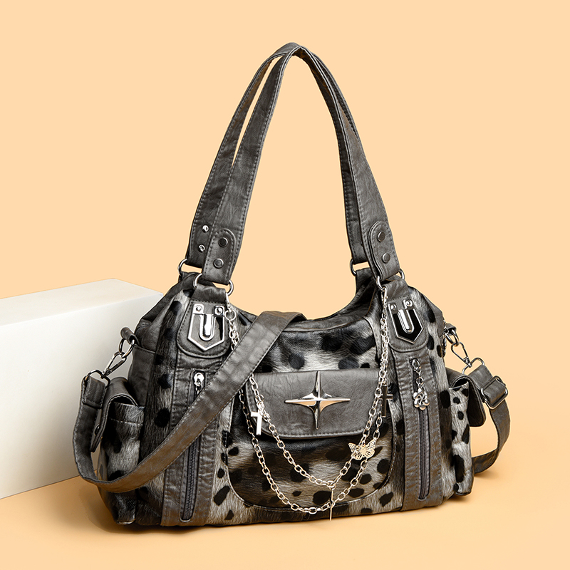 Grey Leopard Print Hangbag Cro - Women Bags Grey 评论和价格