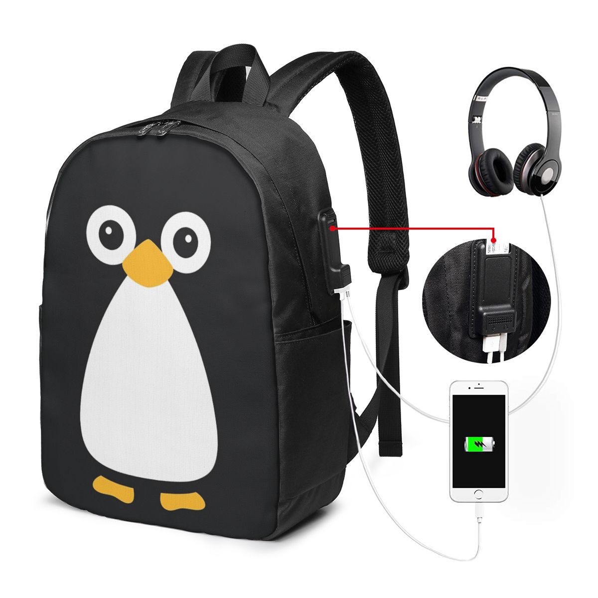 Cute Vector Penguin Backpack T - Woman In Bag 评论和价格