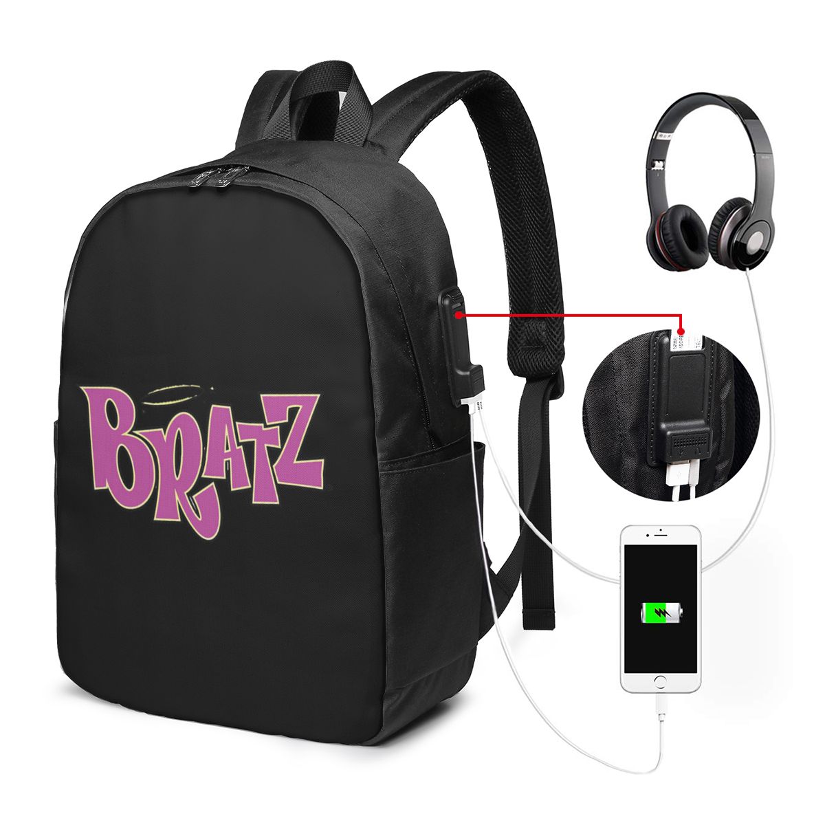 Bratz Logo Backpack Travel Not - Women Bags College 评论和价格