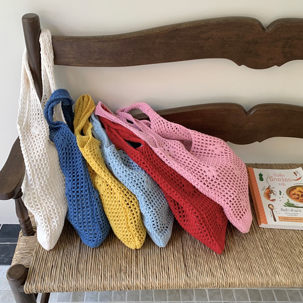 Crochet Bag Handmade Hollow Ou - Crochet Market Bag 评论和价格